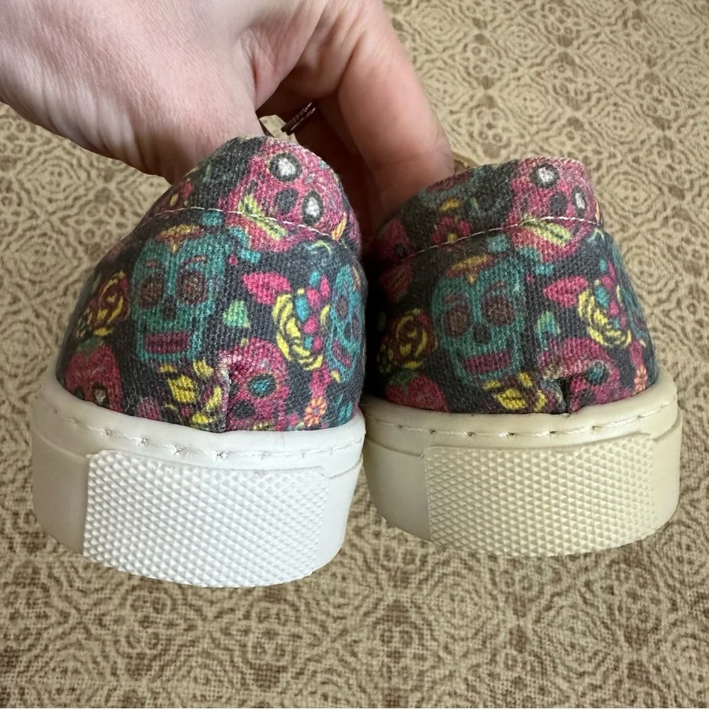Goby Sugar Skull Graphic Slip On Sneakers | 38 - Picture 6 of 8